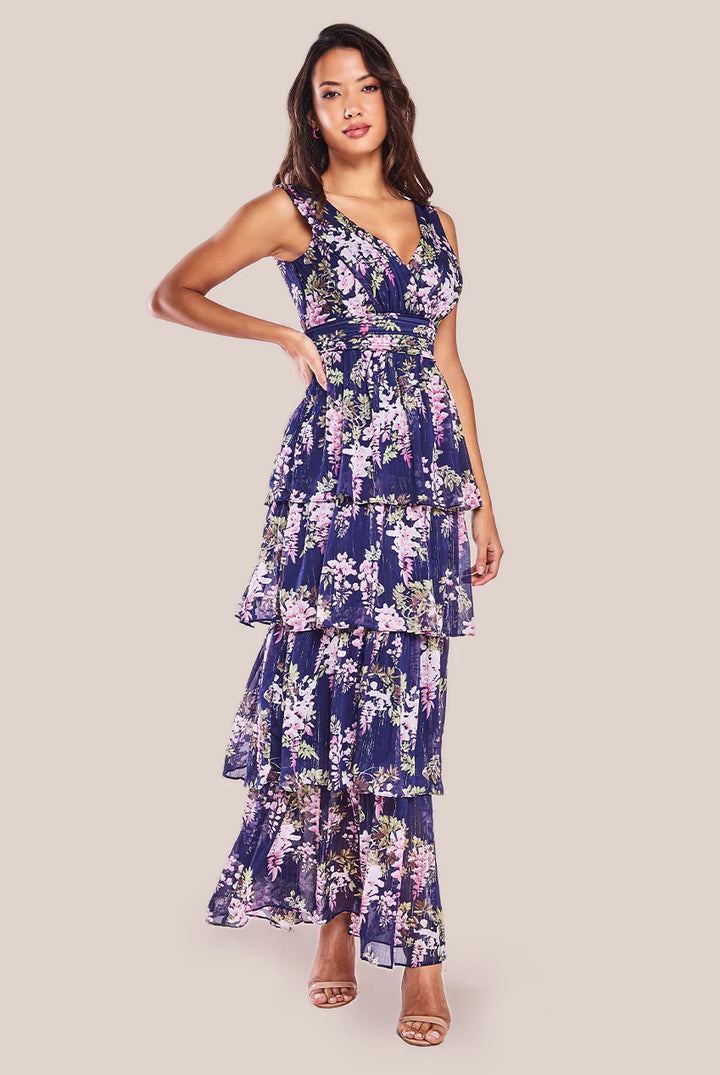 Heather Multi-layered Chiffon Maxi Dress
