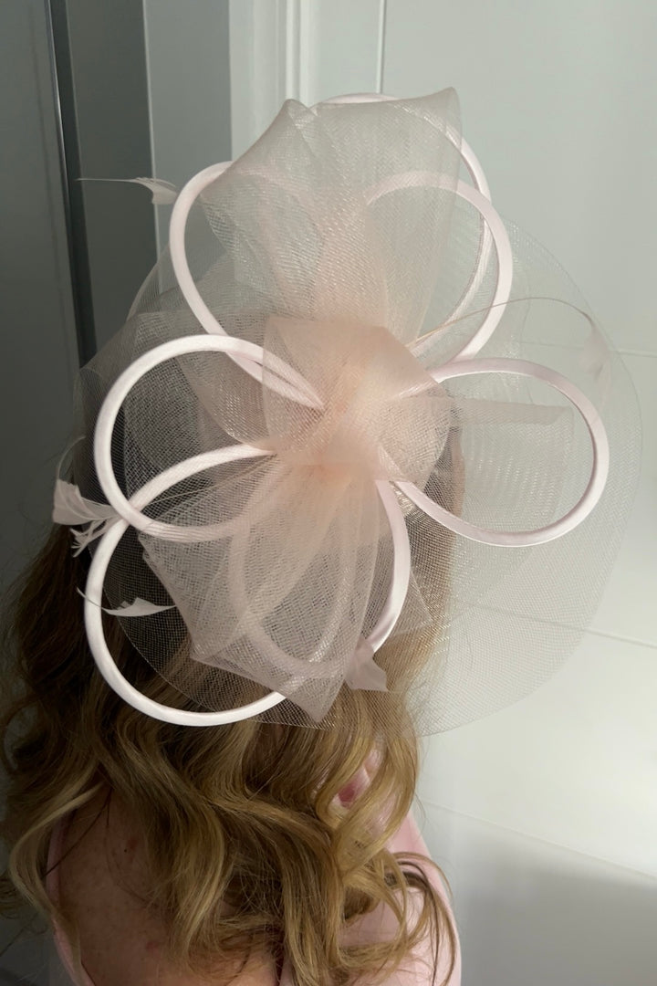 Alexis Pale Pink Veil & Loop Fascinator