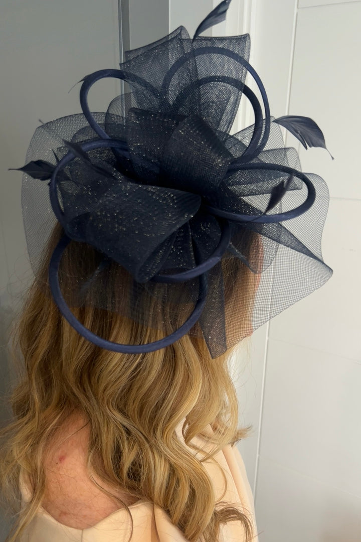 Alexis Navy Veil & Loop Fascinator