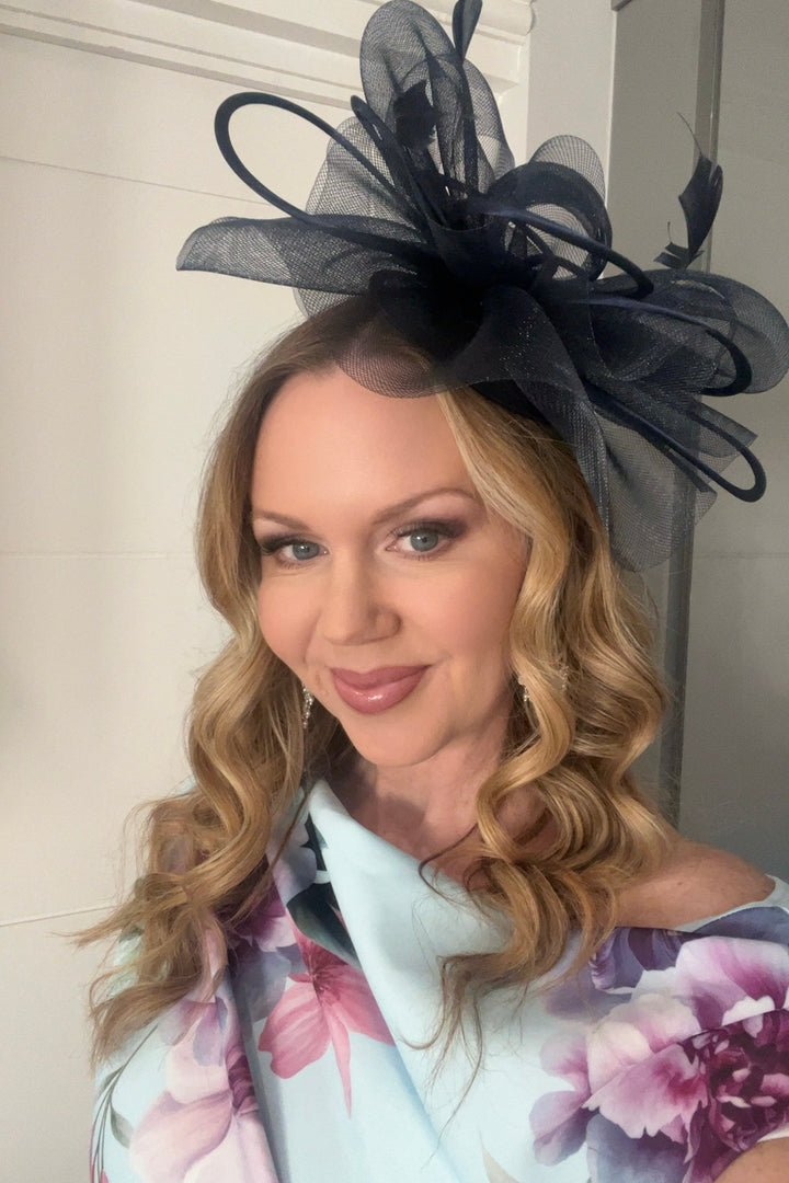 Alexis Navy Veil & Loop Fascinator
