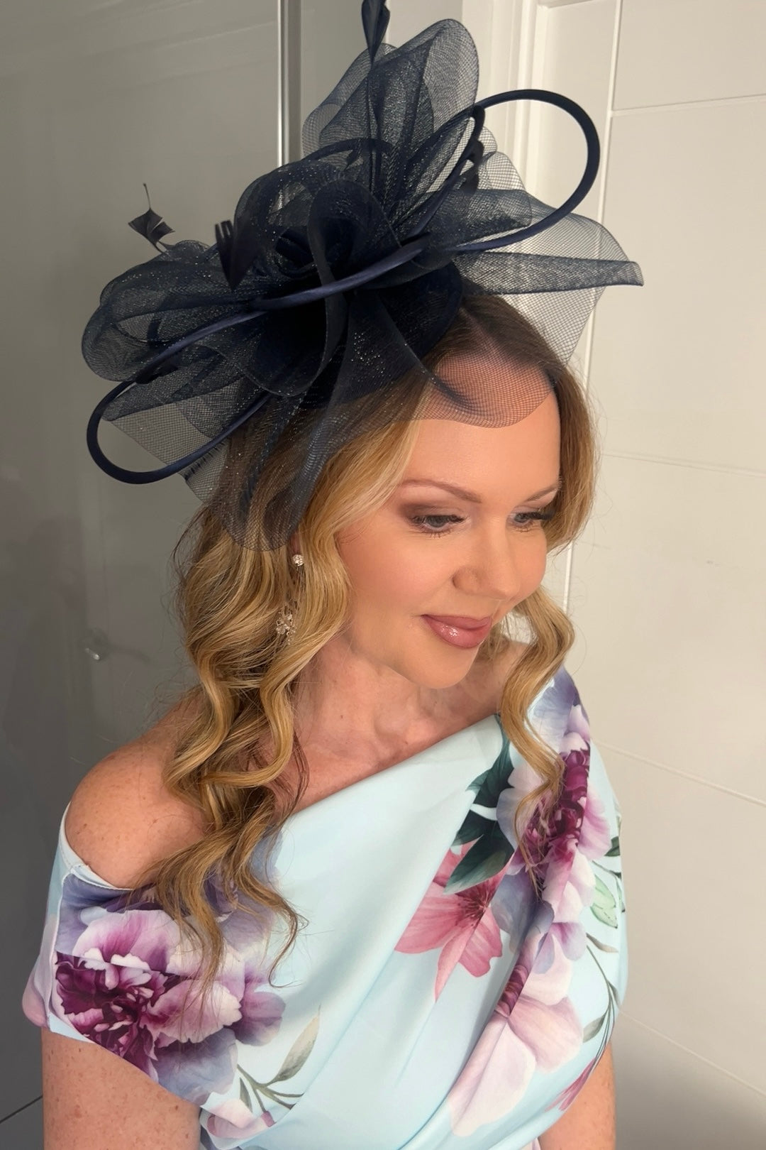 Alexis Navy Veil & Loop Fascinator