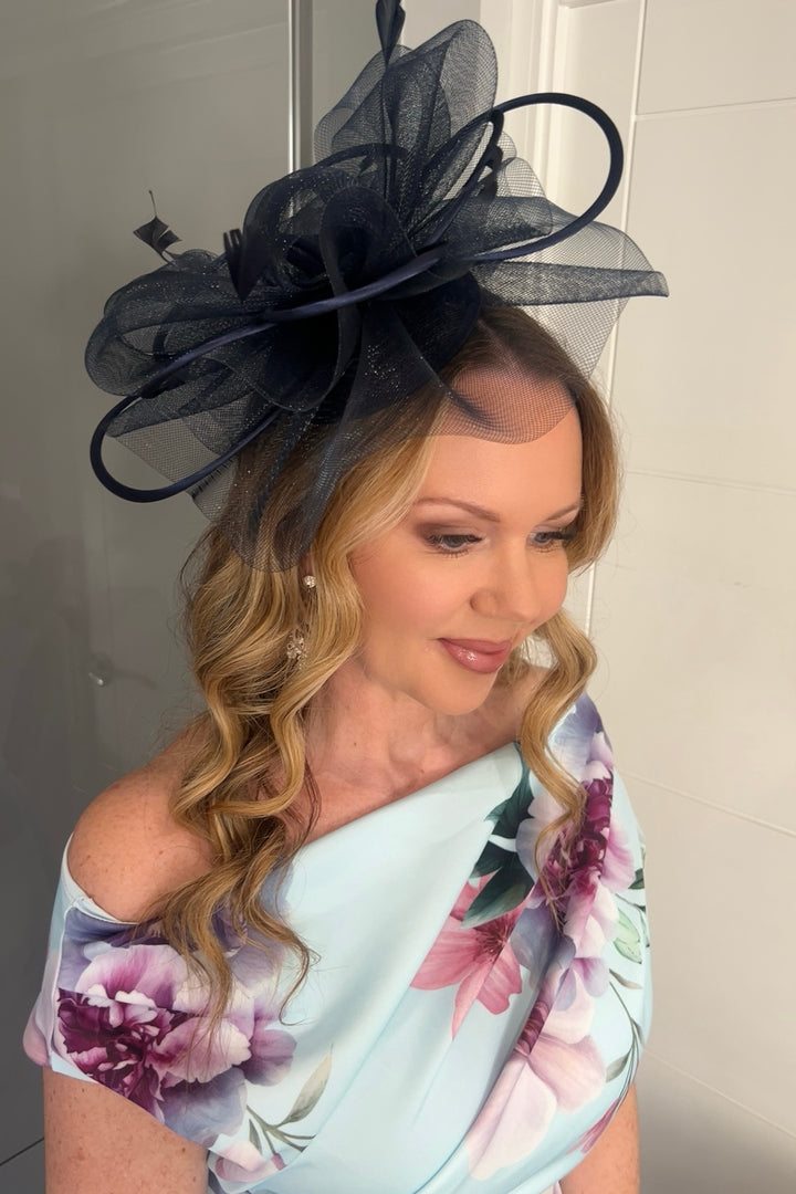 Alexis Navy Veil & Loop Fascinator