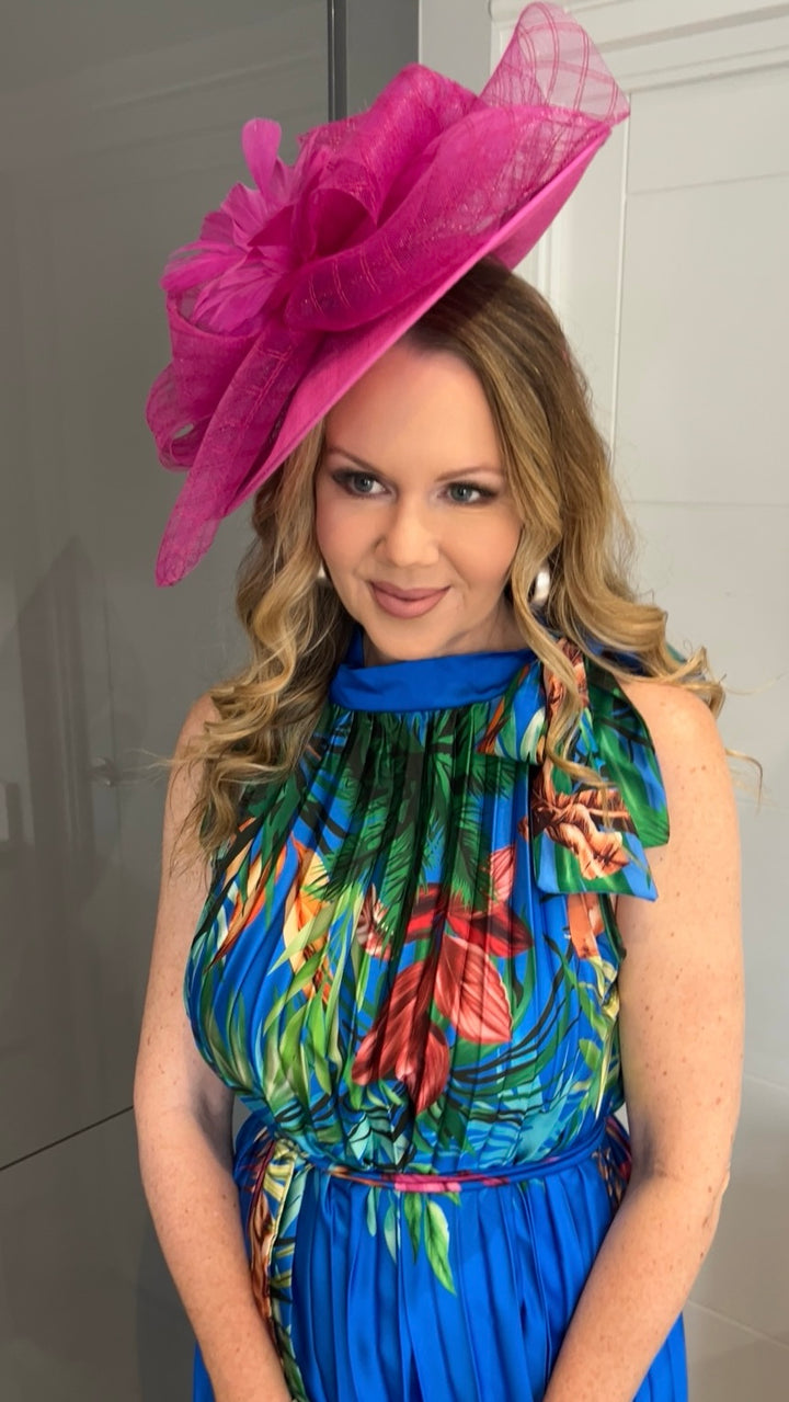 Aurelia Hot Pink Floral Bow Large Hatinator