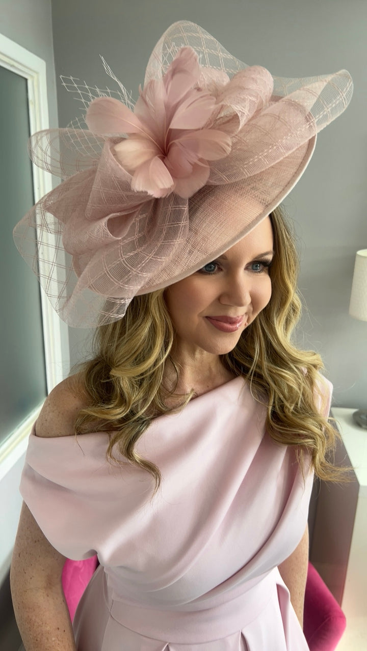 Aurelia Powder Pink Floral Bow Large Hatinator