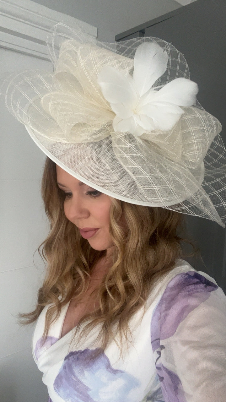 Aurelia Ivory Floral Bow Large Hatinator