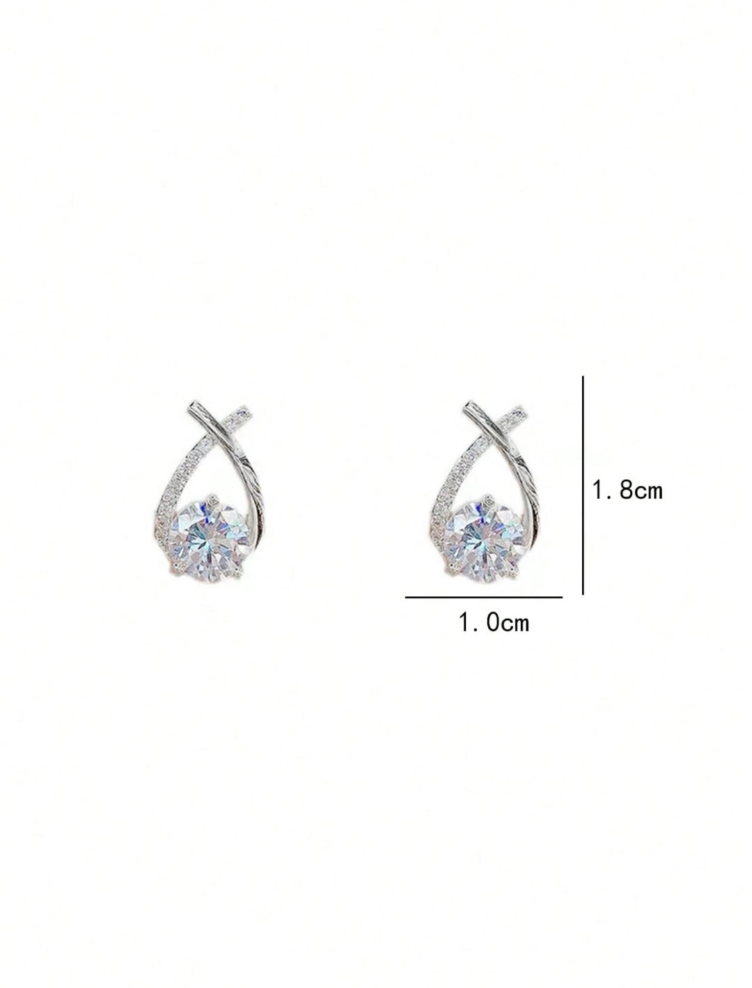 Teardrop Diamante Earrings in Silver