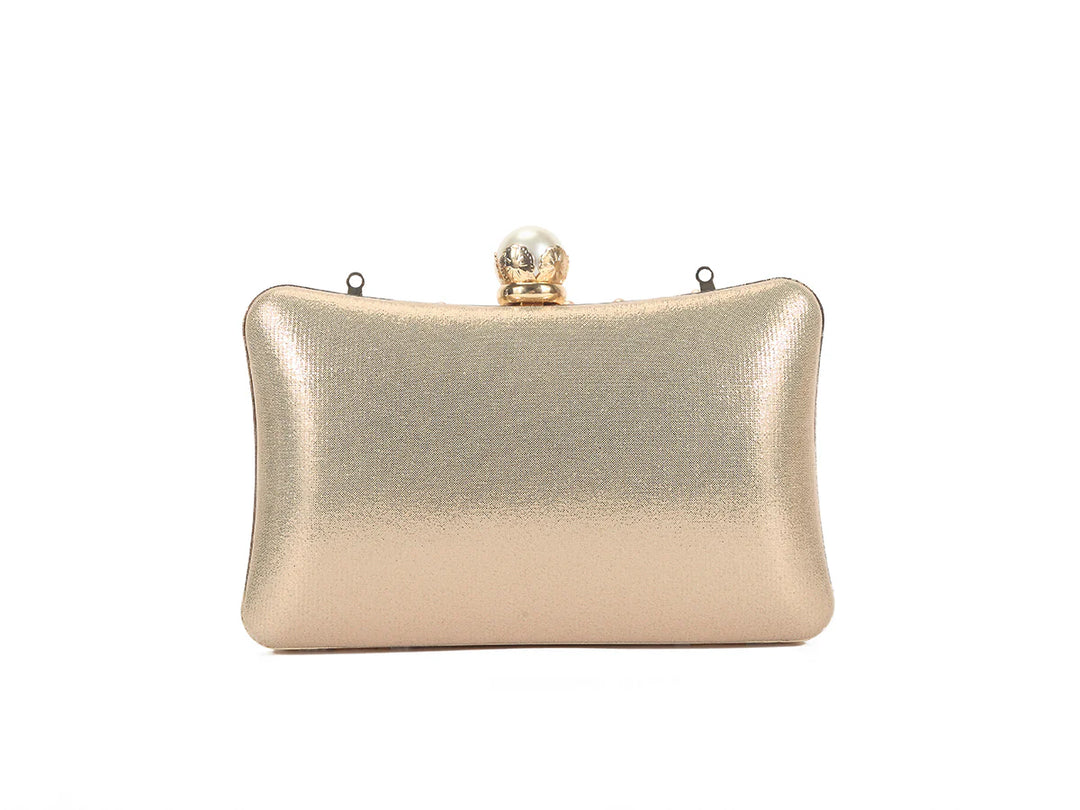 Marbs Diamante & Pearl Embellished Box Clutch Bag - Rose Gold