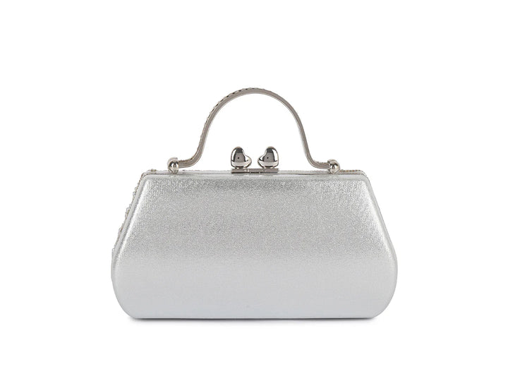 Celeste Silver and White  Pearl Evening Bag