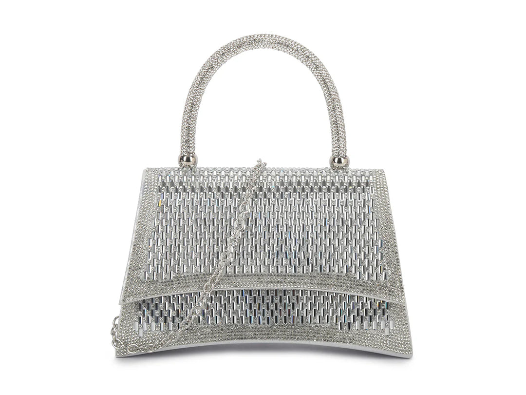 Starlight Silver Crystal Embellished Bag