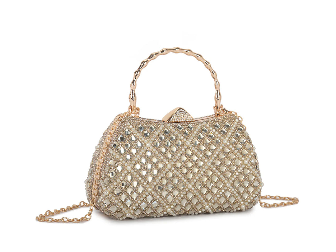 Ava Gold Crystal Evening Bag
