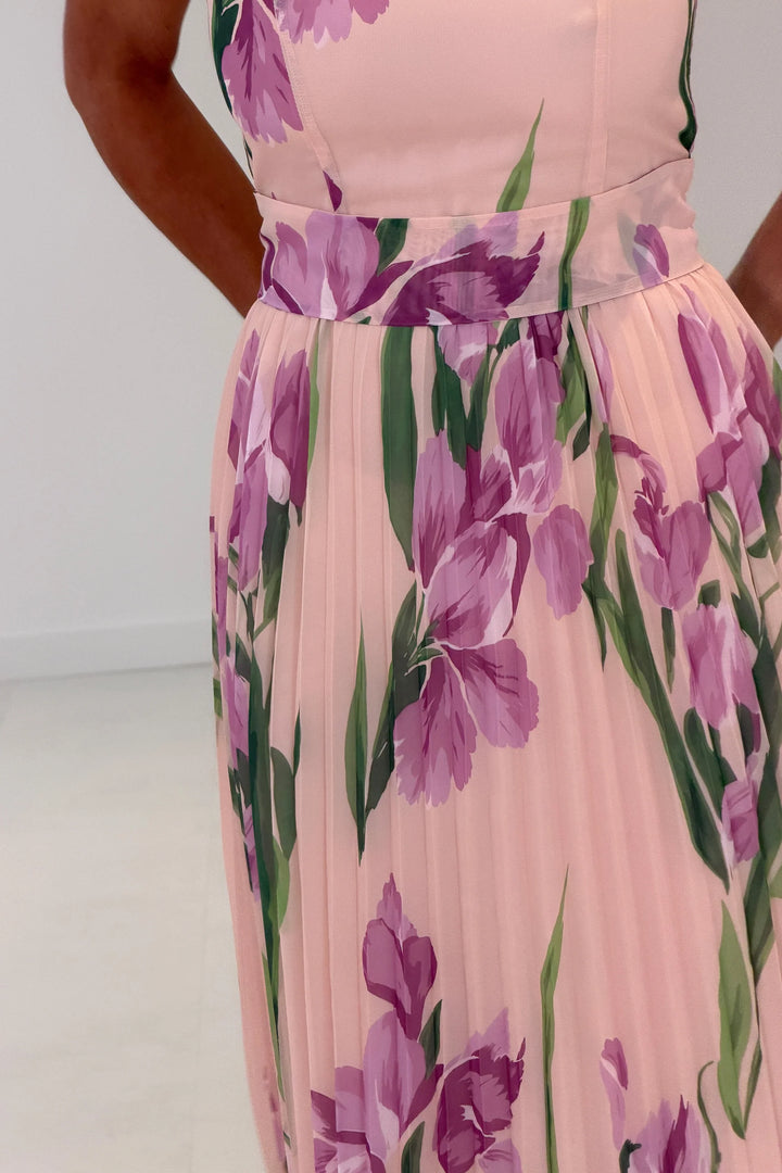 Lola Pink Floral Print Midi Dress