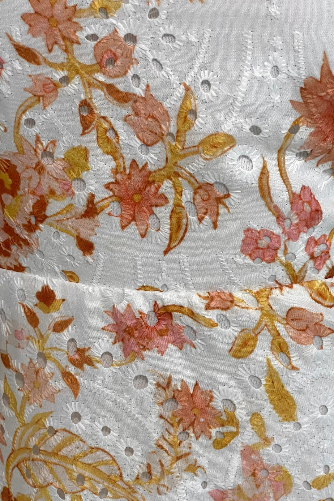 Orla White and Yellow Broderie Anglaise Maxi Dress - CHECK SIZING INFO