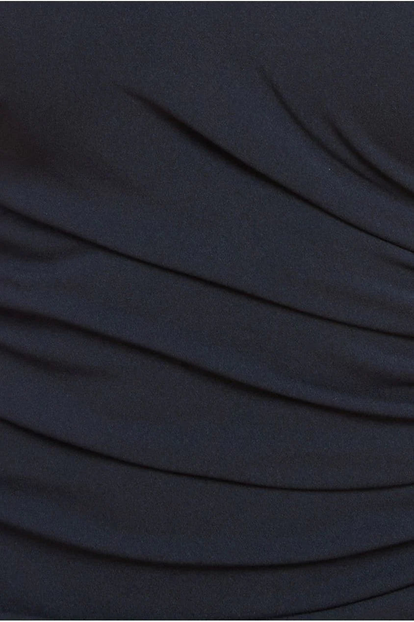 Evangeline Black Bandeau Bodycon Maxi Dress With Removable Diamante Necklace & Fishtail Hem BY GODDIVA