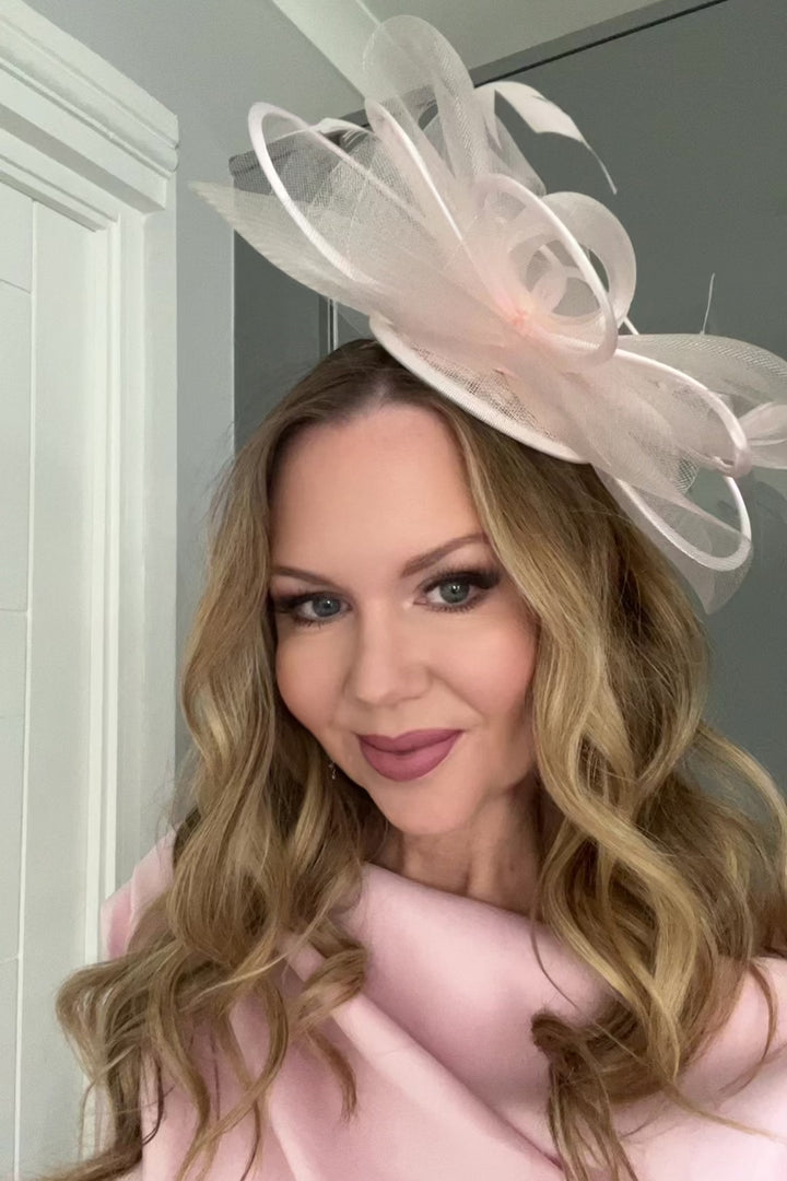 Alexis Pale Pink Veil & Loop Fascinator