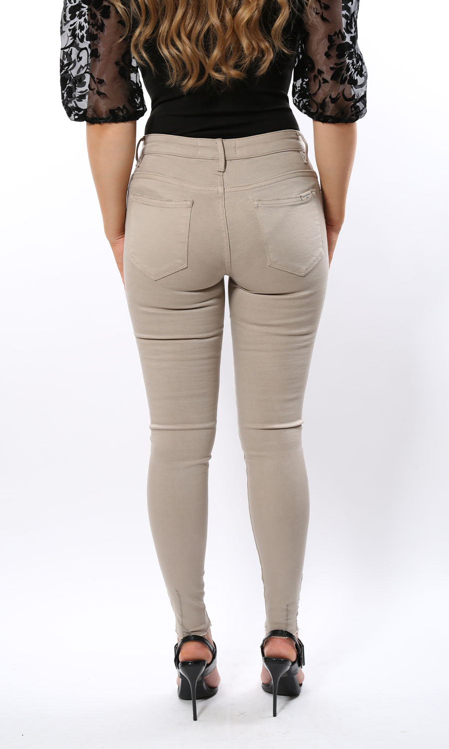 Olivia Stone Frayed Ankle Skinny Jeans