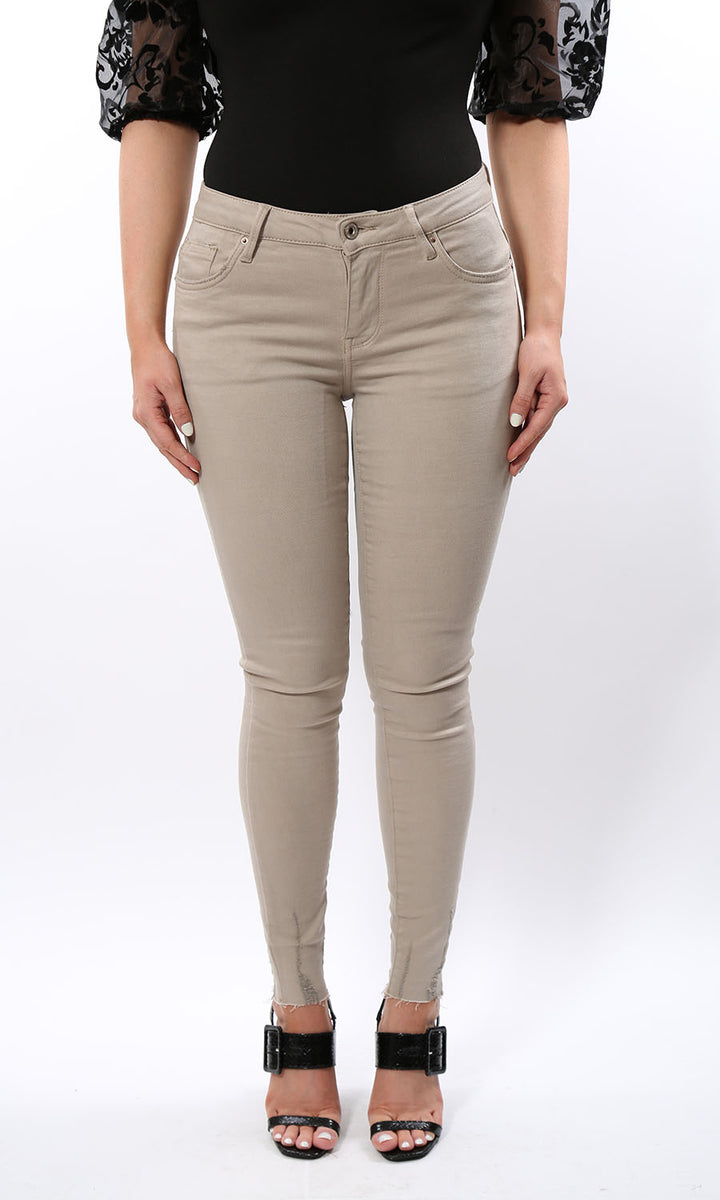 Olivia Stone Frayed Ankle Skinny Jeans