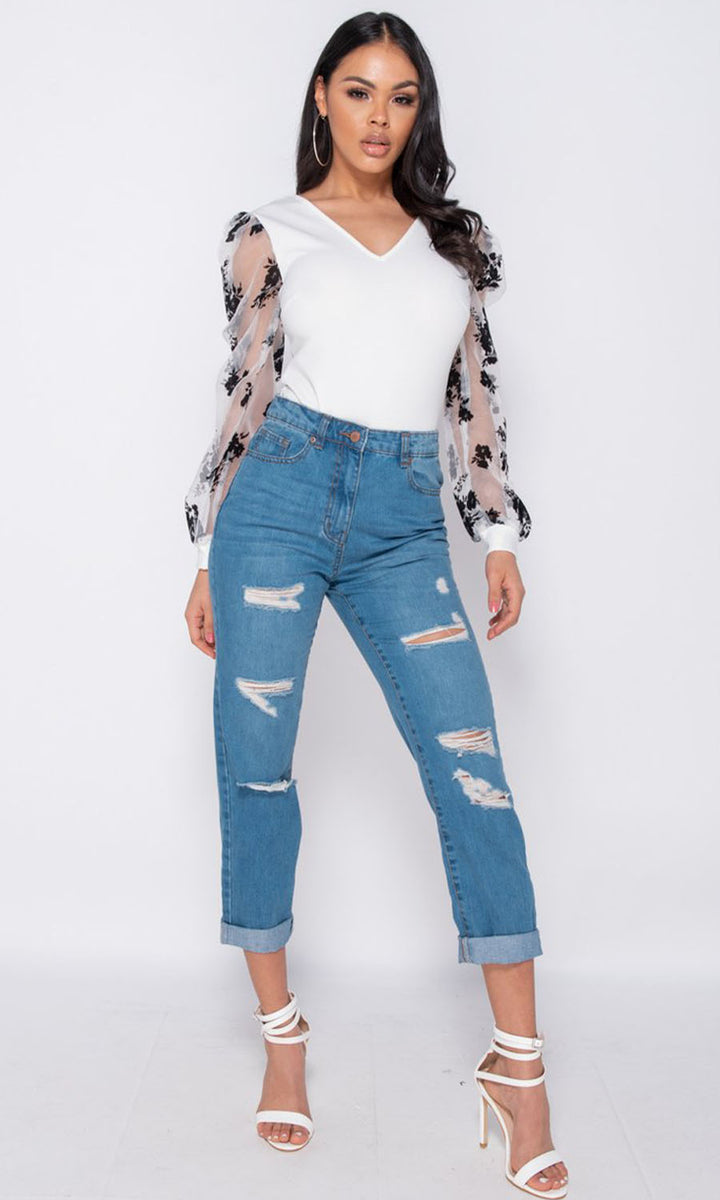 Rocky Multi Rip Turn-Up Boyfriend Jeans