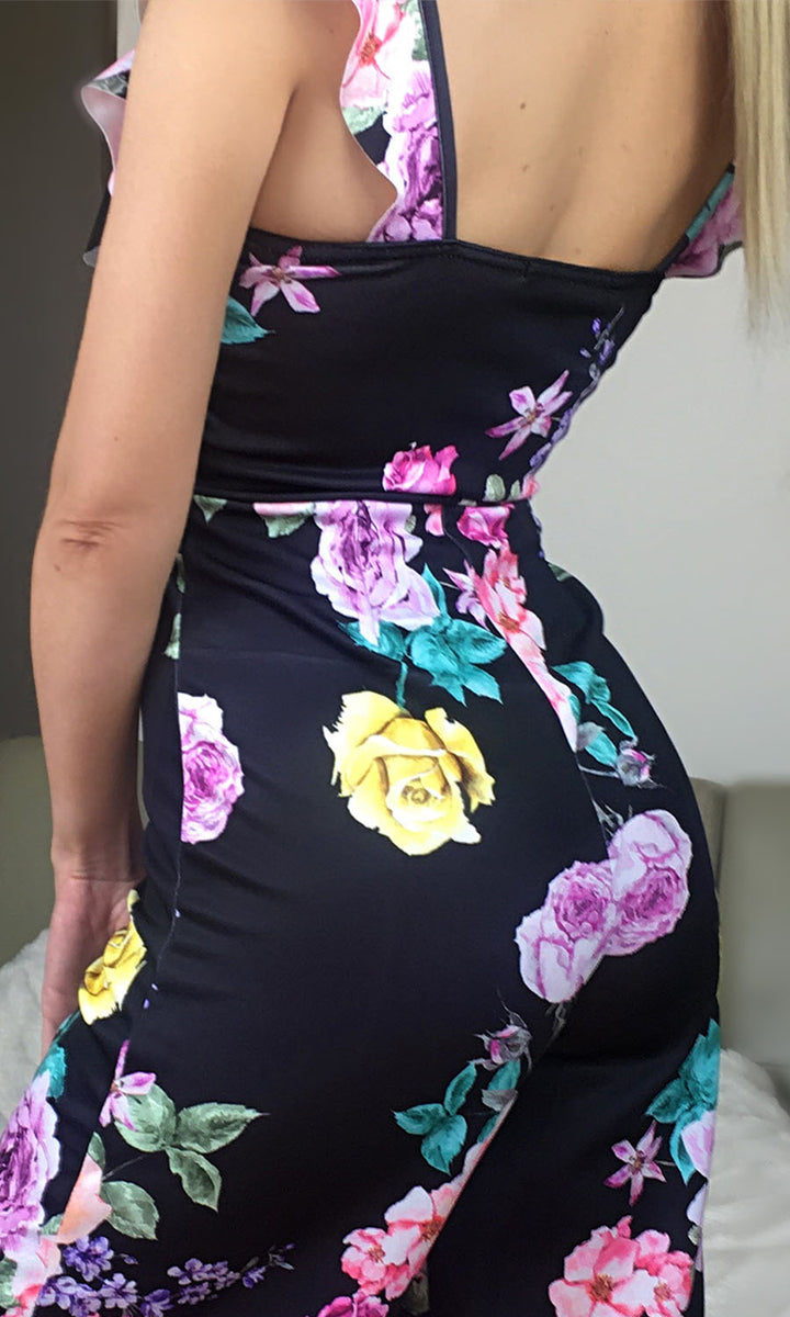 Suzanna Black Floral Culotte Jumpsuit