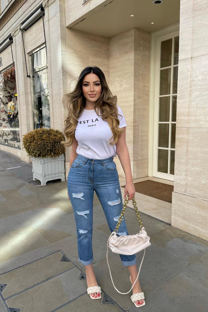 Rocky Multi Rip Turn-Up Boyfriend Jeans